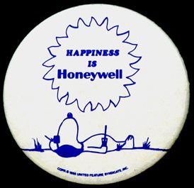 Honeywell badge incorporating Snoopy, design by Charles.M.Schultz