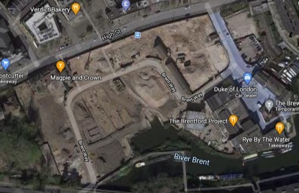 Satellite view of area being redeveloped in 2021